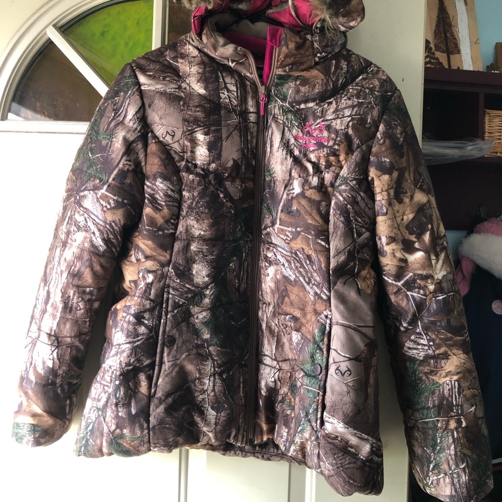 Women Camouflage Jacket with Pink Accents